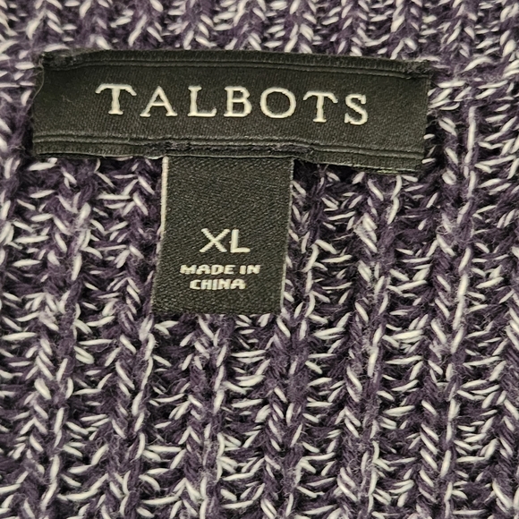 Talbots dark grey cable knit sweater sz XL - Picture 5 of 8